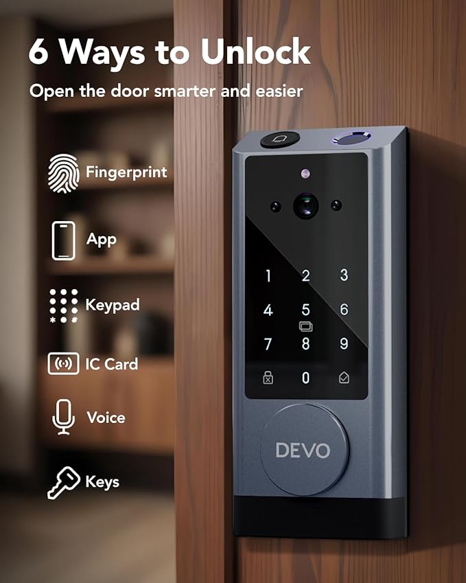 Devo G1 Video Smart Lock with Camera&Doorbell, 6-in-1 Keyless Entry Door Lock - Image 4