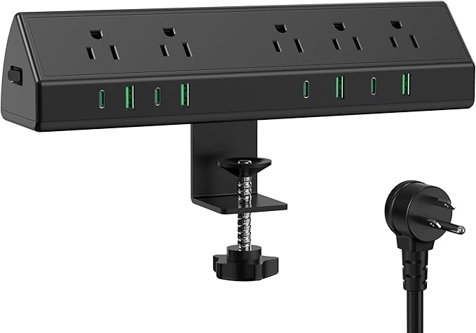 Jgstkcity Desk Clamp Power Strip, 45W Fast Charging Station, 4 USB-C, 4 USB-A by Jgstkcity