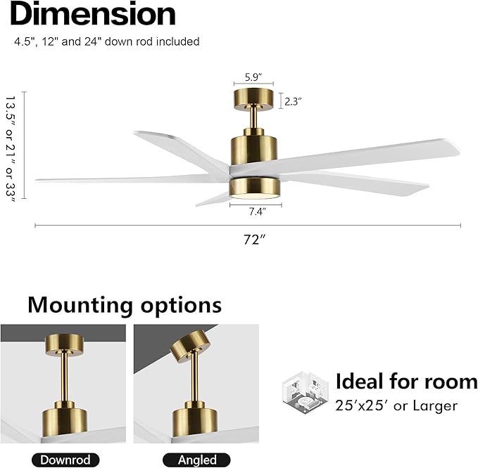 WINGBO 72 Inch DC Ceiling Fan - Image 4