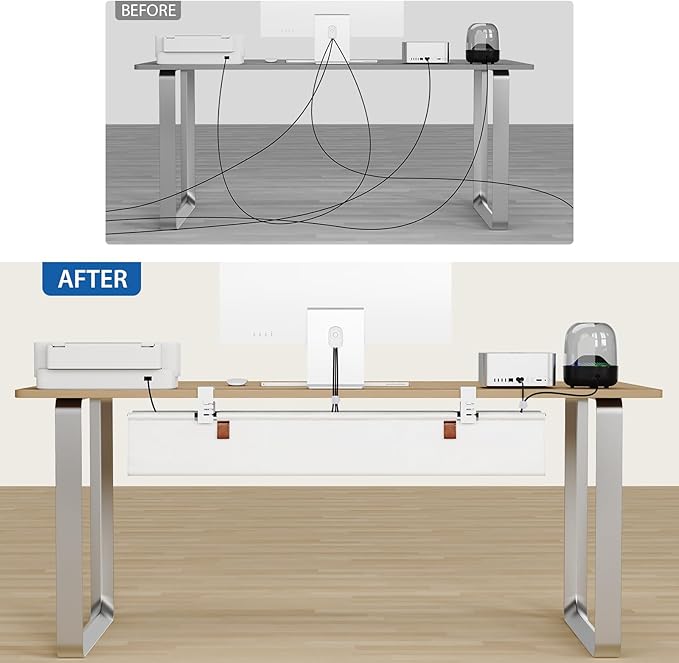 Zilink Large Cable Management Under Desk 40" No Drill Desk Cable Management - Image 6