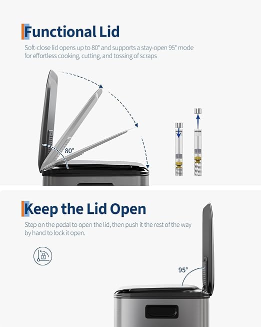 Garvee Trash Can, 2 x 8 gal Garbage Can - Image 5