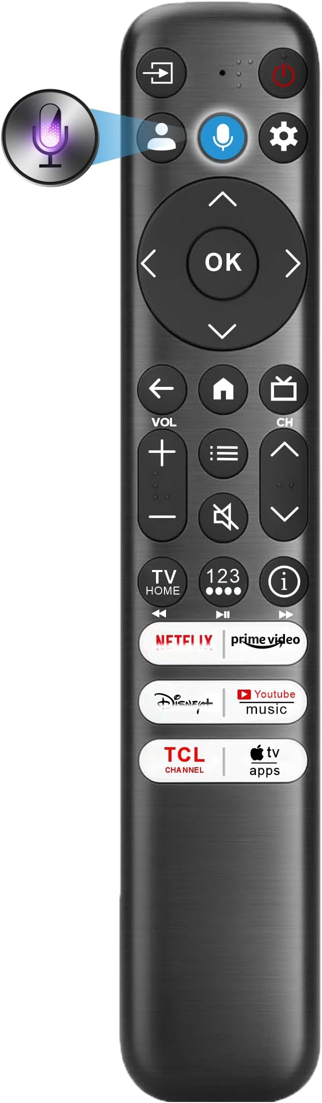 B BraiNice Universal Remote for All TCL TV Remote Replacement, Motion Backlit by B+BraiNice