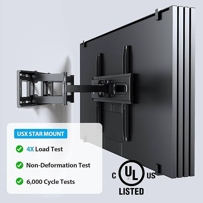 USX STAR UL Listed Full Motion TV Wall Mount Bracket - Image 5