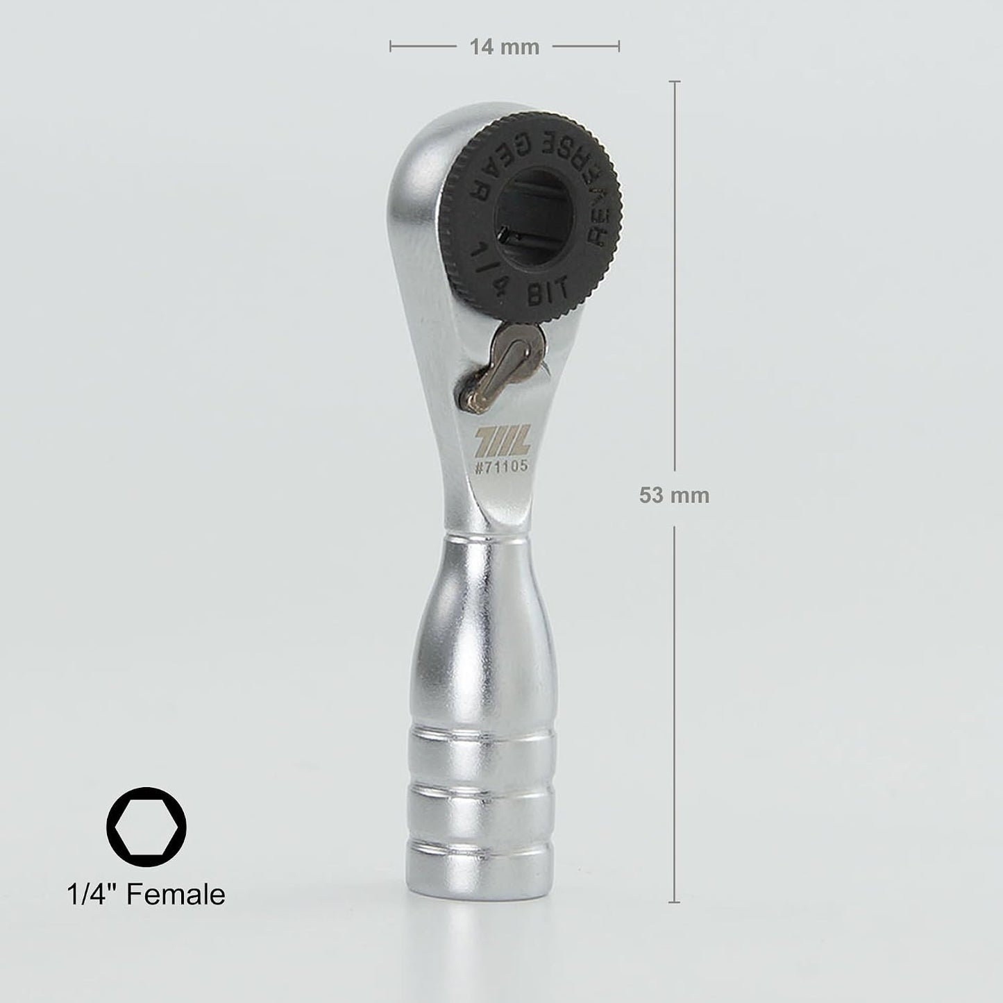 711L Mini Ratchet Wrench - One of the World's Smallest 1/4" EDC Ratchet Wrench For Tight Spaces - Alloy Steel - For Single-ended Hex Bit