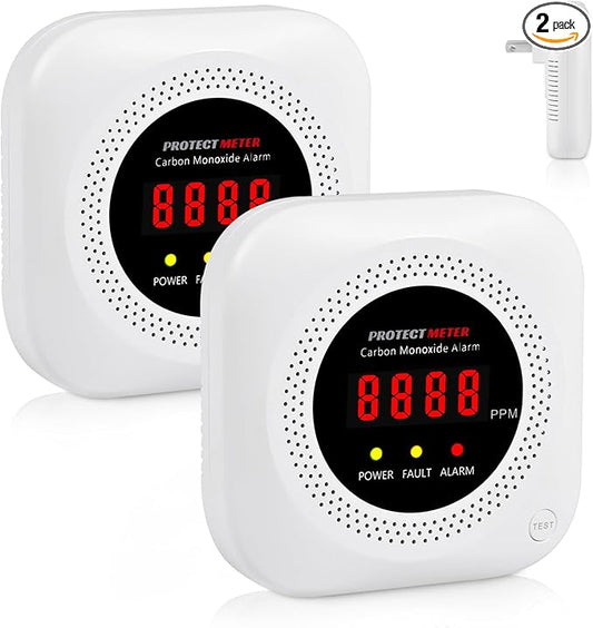 Carbon Monoxide Detectors, 2 Pack Protectmeter Portable Carbon Monoxide by Protectmeter