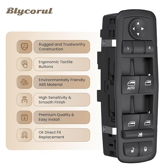Blycorul Master Power Window Switch Driver Side Control Button Door Lock - Image 6