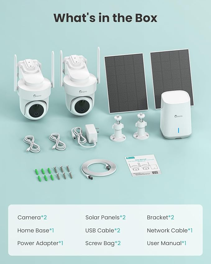 CAMSTRO 4K Security Cameras Wireless Outdoor No Subscription, 360° PTZ Home - Image 9