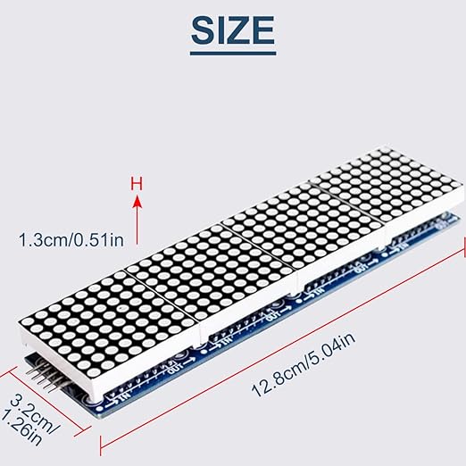 DAOKAI MAX7219 Dot Matrix Module 8 x 32 MCU Control Driver Board Green LED - Image 6