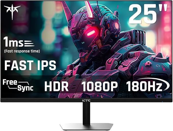KTC 24.5'' Gaming Monitor, FHD 1080P 180Hz Fast IPS 128% sRGB Computer Monitor by KTC