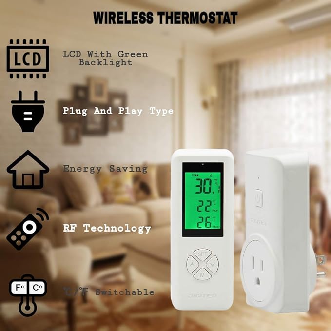 DIGITEN Wireless Temperature Controlled Outlet, Digital Plug-in Thermostat - Image 4