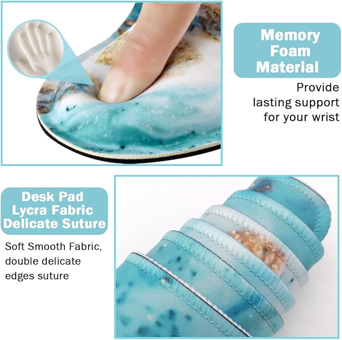 Keyboard Mouse Pad Set, Extended Mouse Pad+Keyboard Wrist Rest Support - Image 3
