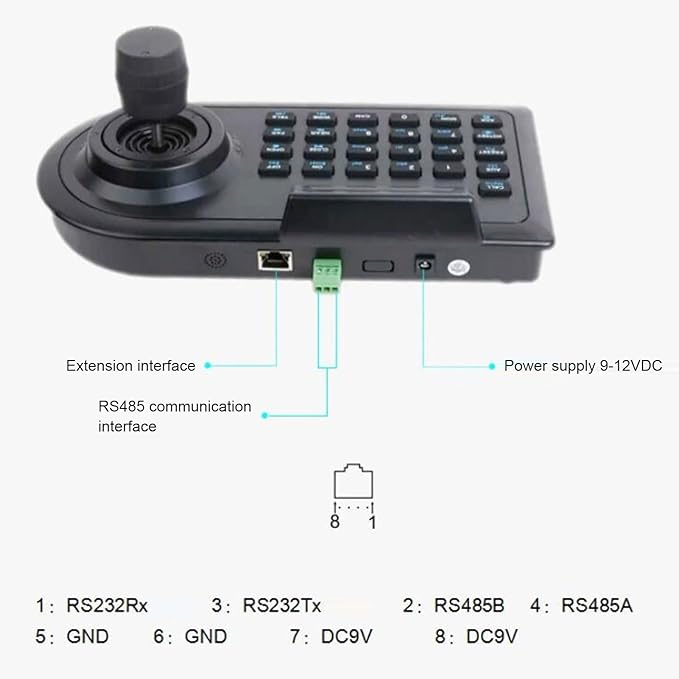 Yunseity PTZ Camera Joystick Controller, Dome IP PoE Camera Controller Keyboard - Image 3