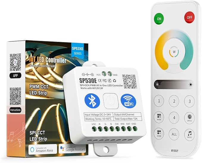 BTF-LIGHTING SP530E WiFi Alexa Bluetooth Controller 4 Zones 2.4GHz RF RB2 by BTF-LIGHTING
