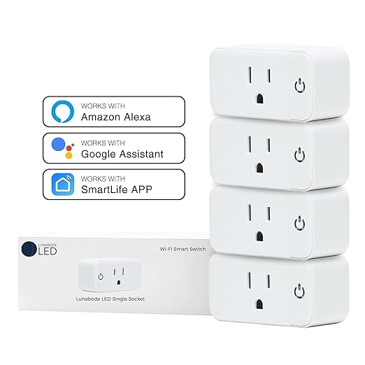 Lunabode LED 4 Pack Smart Home Wi-Fi Plugs - Image 2
