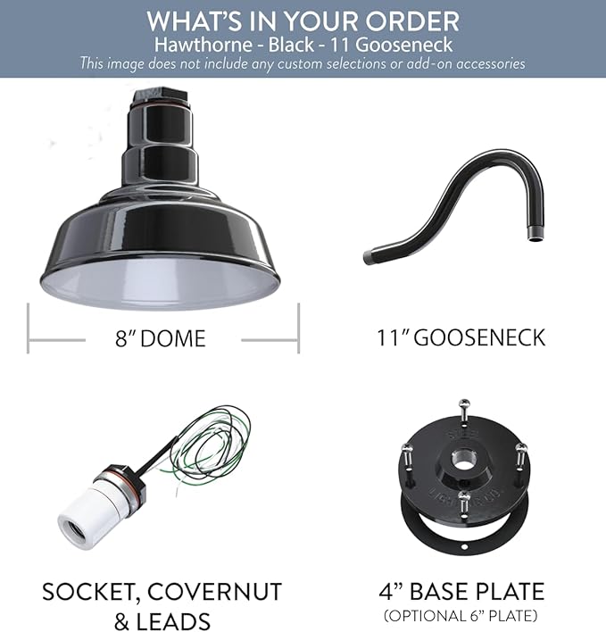 Steel Lighting Co. Hawthorne Barn Light | Outdoor Wall Mounted | 8 inch Dome | - Image 6