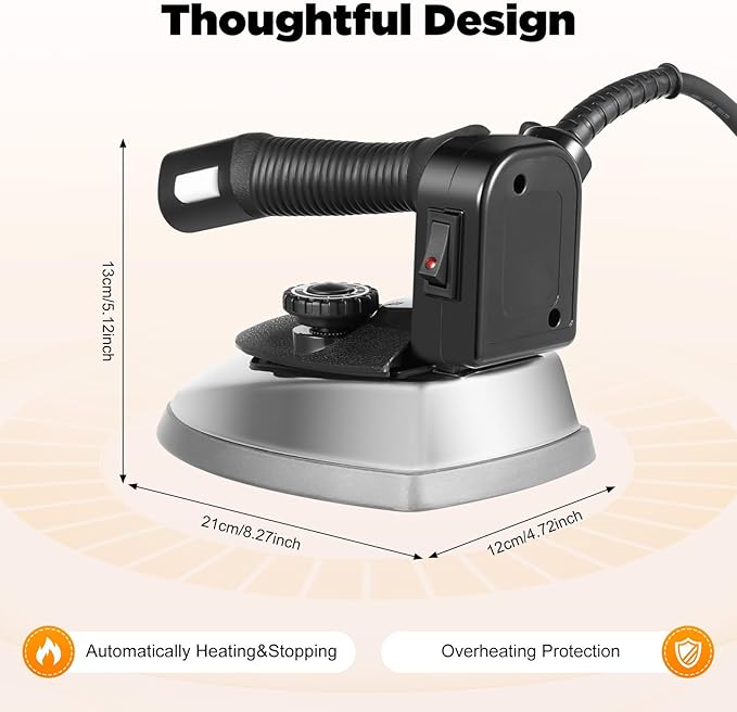 Industrial Gravity Feed Steam Iron 1200W Commercial Electric Iron - Image 6