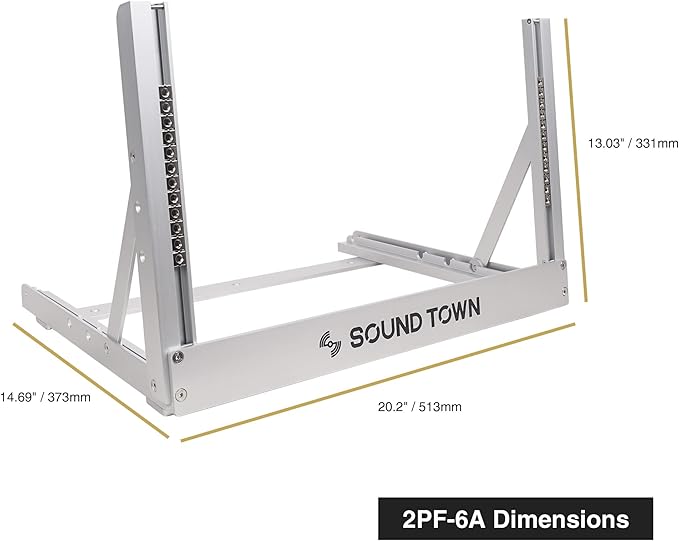 Sound Town 6U Aluminum 2-Post Desktop Open-Frame Rack, Angle Adjustable - Image 7