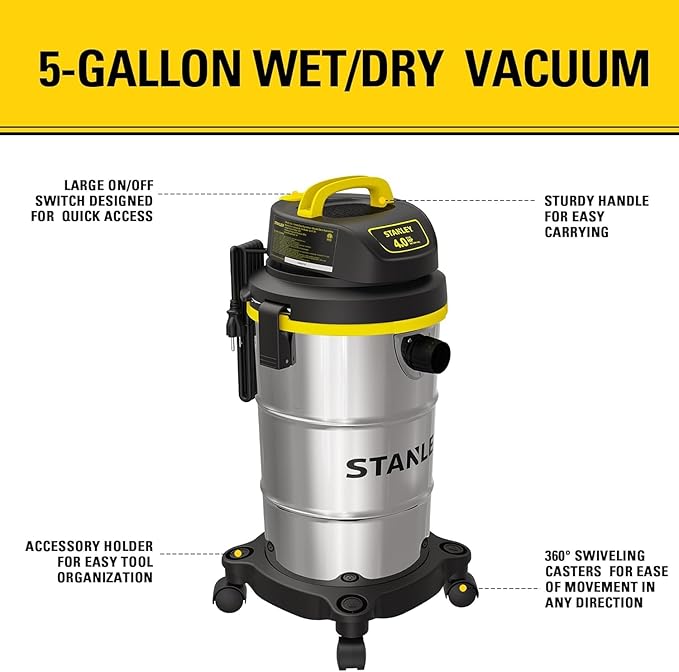 STANLEY Wet Dry Vacuum 5 Gallon - Image 3