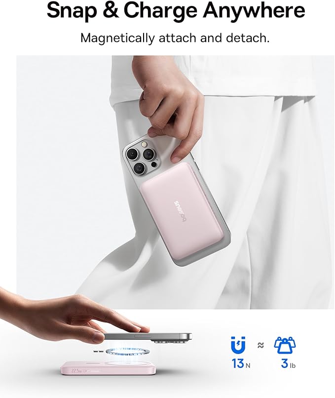Baseus for MagSafe Portable Charger, Qi2 Certified 15W Wireless Magnetic Power - Image 6