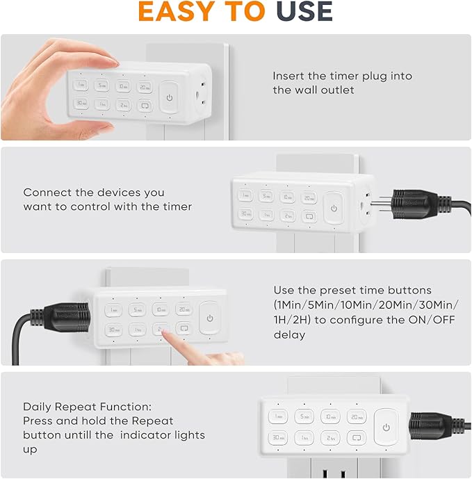 TOPELER Countdown Digital Timer Outlet, Plug-in Timer - Image 5