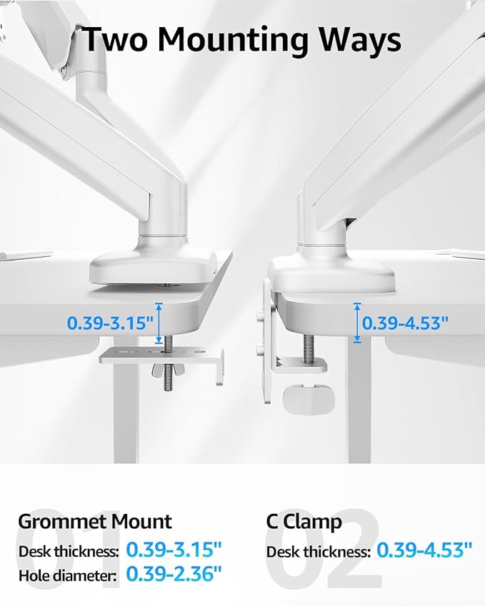 MOUNTUP Dual Monitor Stand for Desk, Monitor Arms for 2 Monitors Max 32 Inches - Image 7