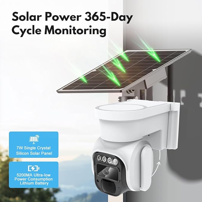 4G LTE Cellular Security Camera Wireless Outdoor，No Wifi Solar Powered Outside - Image 4
