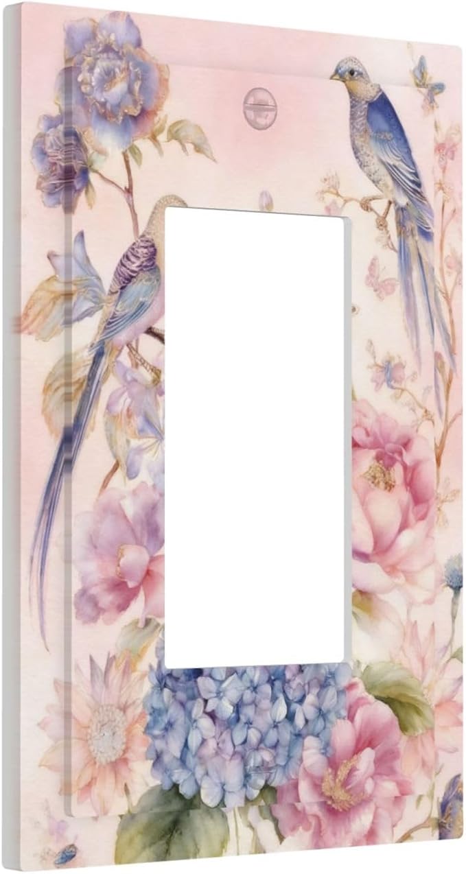 Bvtewkhz Floral Birds Morris 1 Gang Single Rocker Decorative Outlet Covers - Image 2