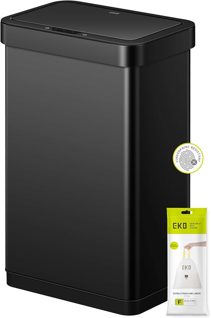 EKO EcoNova 13.2 Gallon/ 50L Automatic Sensor Kitchen Trash Can, Stainless by EKO