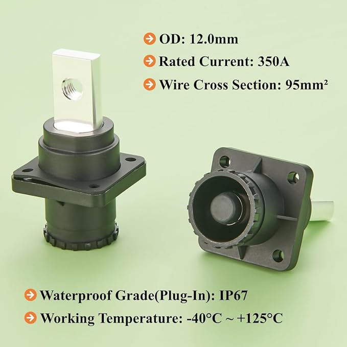 1 Set Battery Energy Storage Connector 350A 95mm² High Current HV Connectors - Image 4