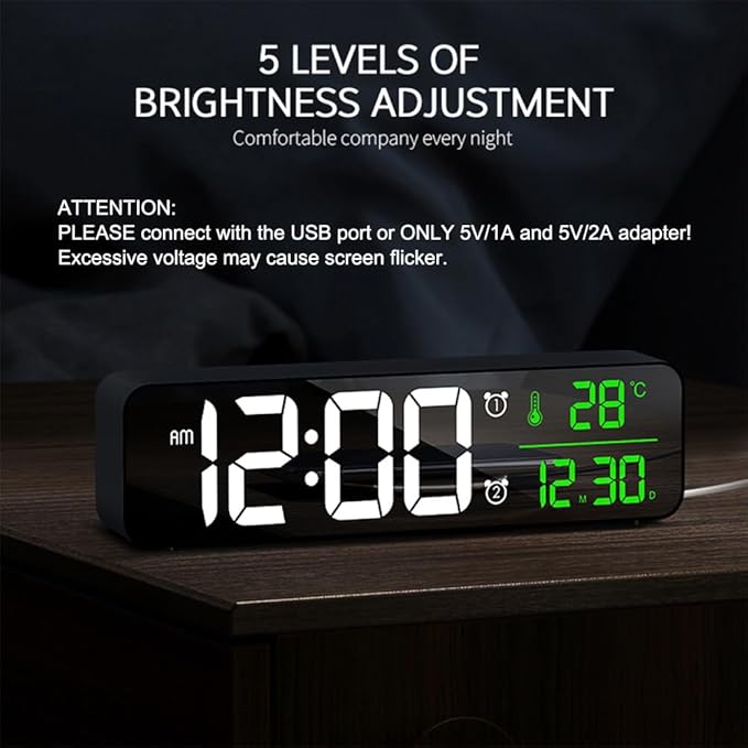 Digital Clock Large Display, Alarm Clock - Image 4