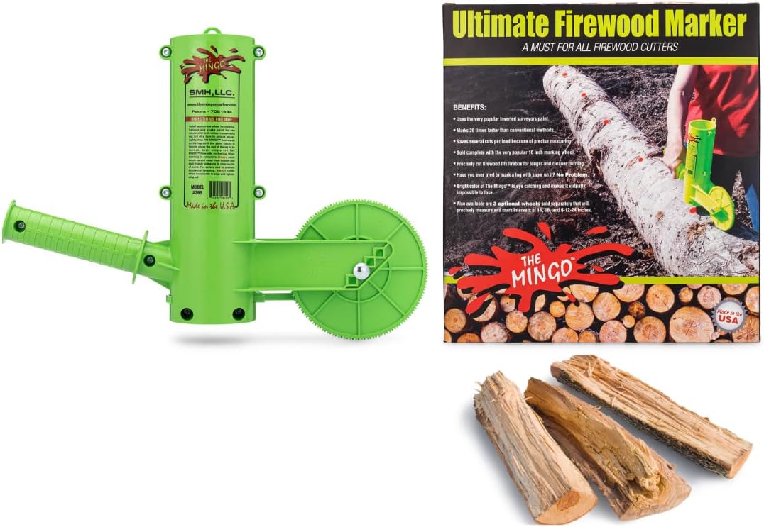 the mingo ultimate firewood measuring tool - chainsaw shown in use