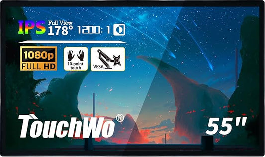 TouchWo 55" Interactive Touchscreen Monitor, Smart Board FHD 1080P Display by TouchWo