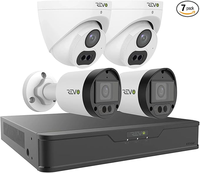 Revo Hybrid 8CH 4K Security System, 2TB Video Surveillance Grade HDD, 4X 4K by Revo
