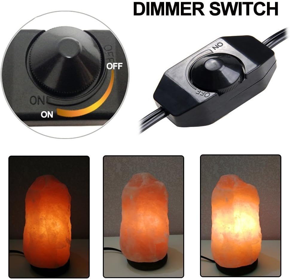 haraqi Himalayan Salt Lamp Cord and Bulb with Dimmer Switch | Original Replacement Cord Bulb for Salt Rock Lamps, 6ft Cord
