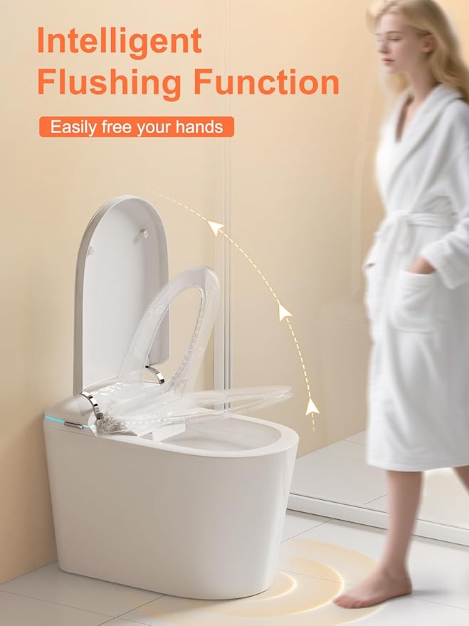 BAYTINA Smart Toilet with Auto Open/Close Lid, ADA Height Heated Seat, Warm - Image 2