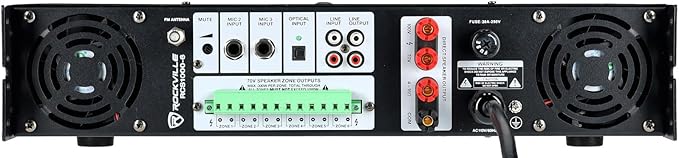 Rockville RCS1000-6 1000W 6-Zone Commercial Amplifier, USB/SD Inputs, Echo Mic - Image 5