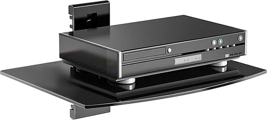 suptek Glass Floating Shelf, 1 Tier Media Shelf by suptek