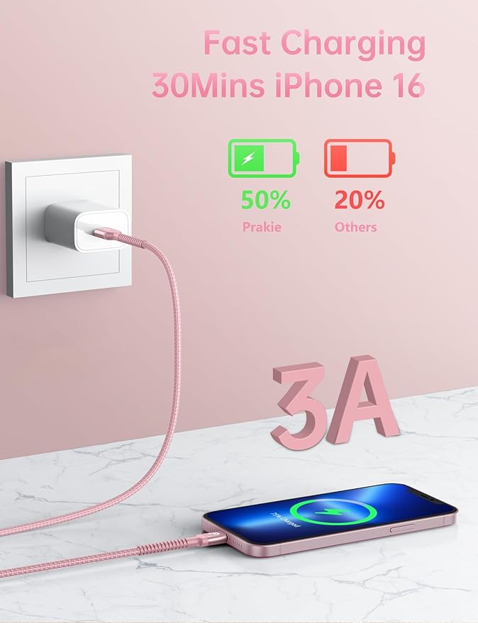 USB C Cable 10FT, Type C Cable Fast Charging Upgraded Extra Durable Braided - Image 2