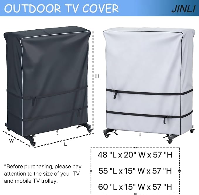 JINLI 45-50 inch outdoor TV trolley cover, courtyard TV cover, Oxford fabric - Image 8