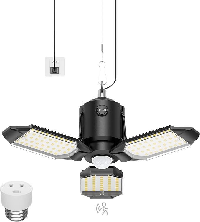 Kryoza Motion Sensor Garage Light Plug-in 80W 8000LM, Motion Activated Led Shop by Kryoza