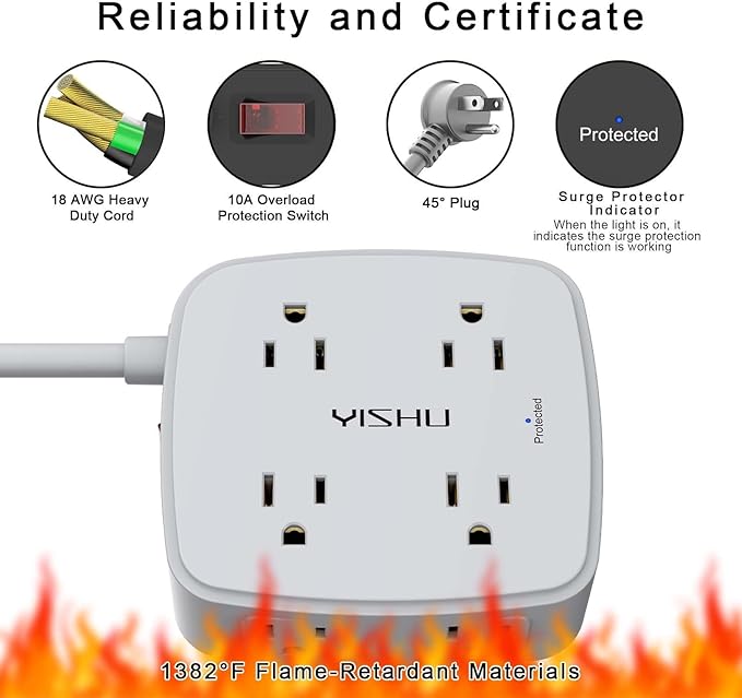 10 Ft Surge Protector Power Strip - Image 6