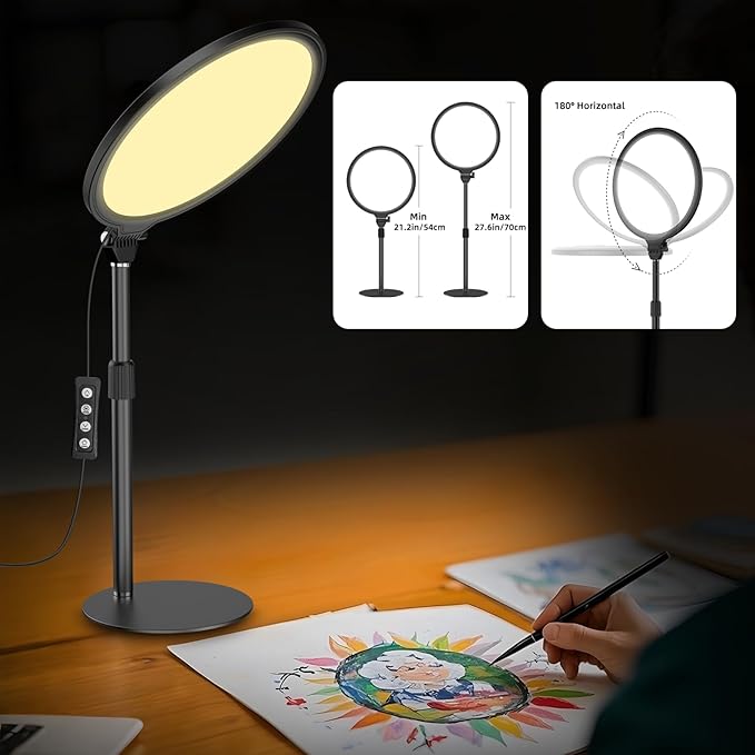 Anautin 10.5in LED Desk Ring Light, Video Conference Lighting - Image 4