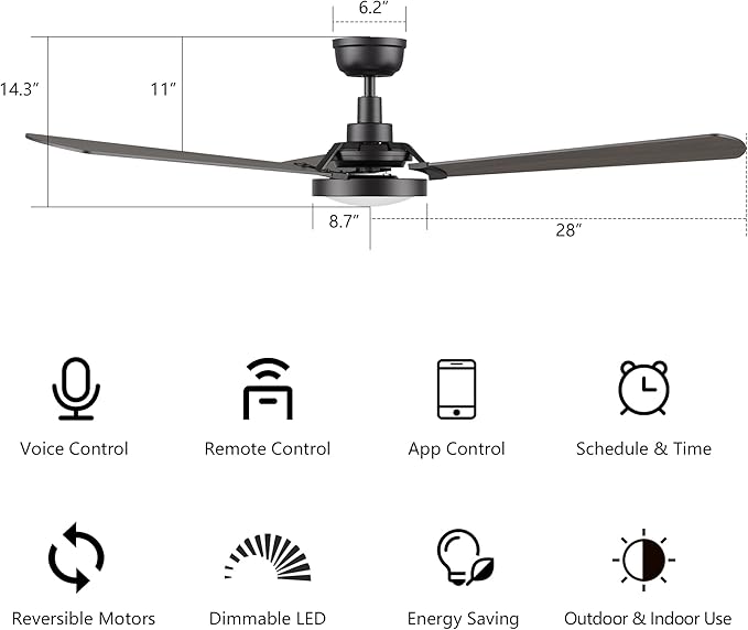 SMAAIR 56inch Smart Wifi Ceiling Fans - Image 8