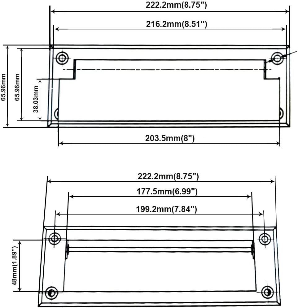 Soild Brass Mail Slot, with Solid Brass Interior Frame, 8-7/8''X2-7/8" Antique Brass 1 Pack, Made in Taiwan