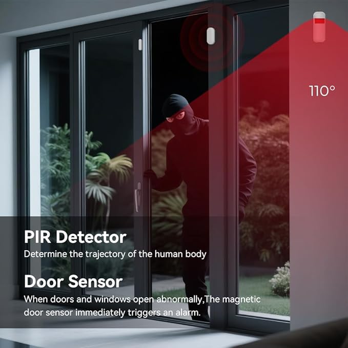 Hapippofa Home Security Alarm System, DIY Wireless WiFi Alarm System, Compatible - Image 6