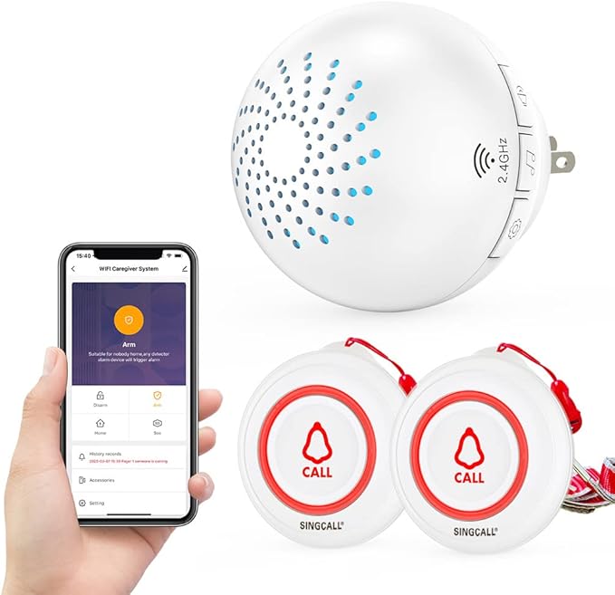 SINGCALL Tuya Caregiver Pager Smart Wireless Calling System WiFi SOS Emergency by SINGCALL