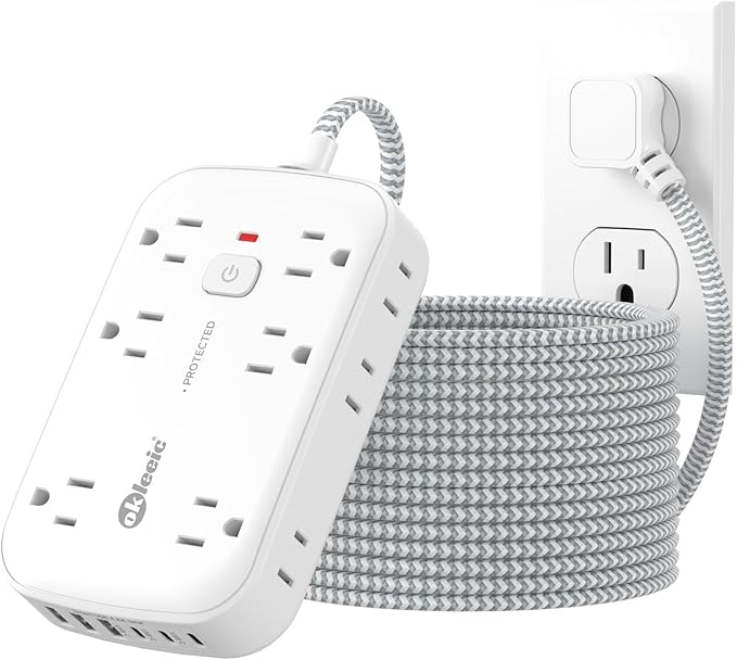 2100J Surge Protector Power Strip - 15 Ft Extension Cord by okleeic