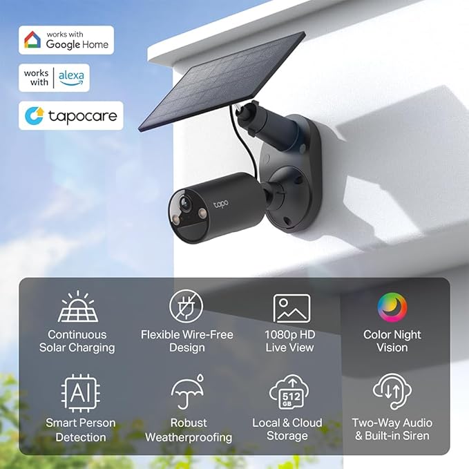 Tapo SolarCam 1080p Outdoor Wireless Security Camera - Image 2