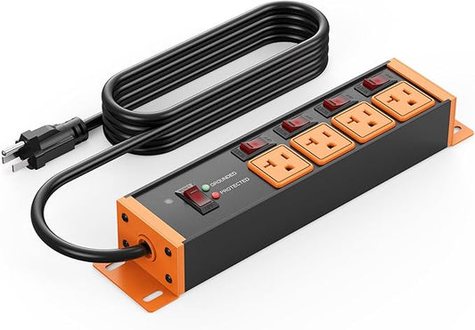 CCCEI Heavy Duty Surge Protector Power Strip 20 Amp Individual Switches. 4FT 12 by CCCEI