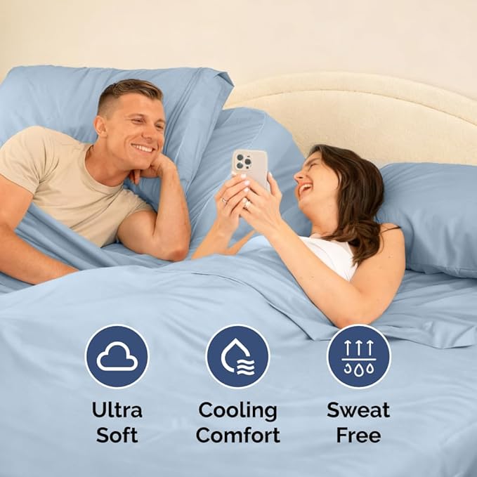 Split Head King Sheet Set – 4 Piece Flex Split Top King Sheets - Image 6